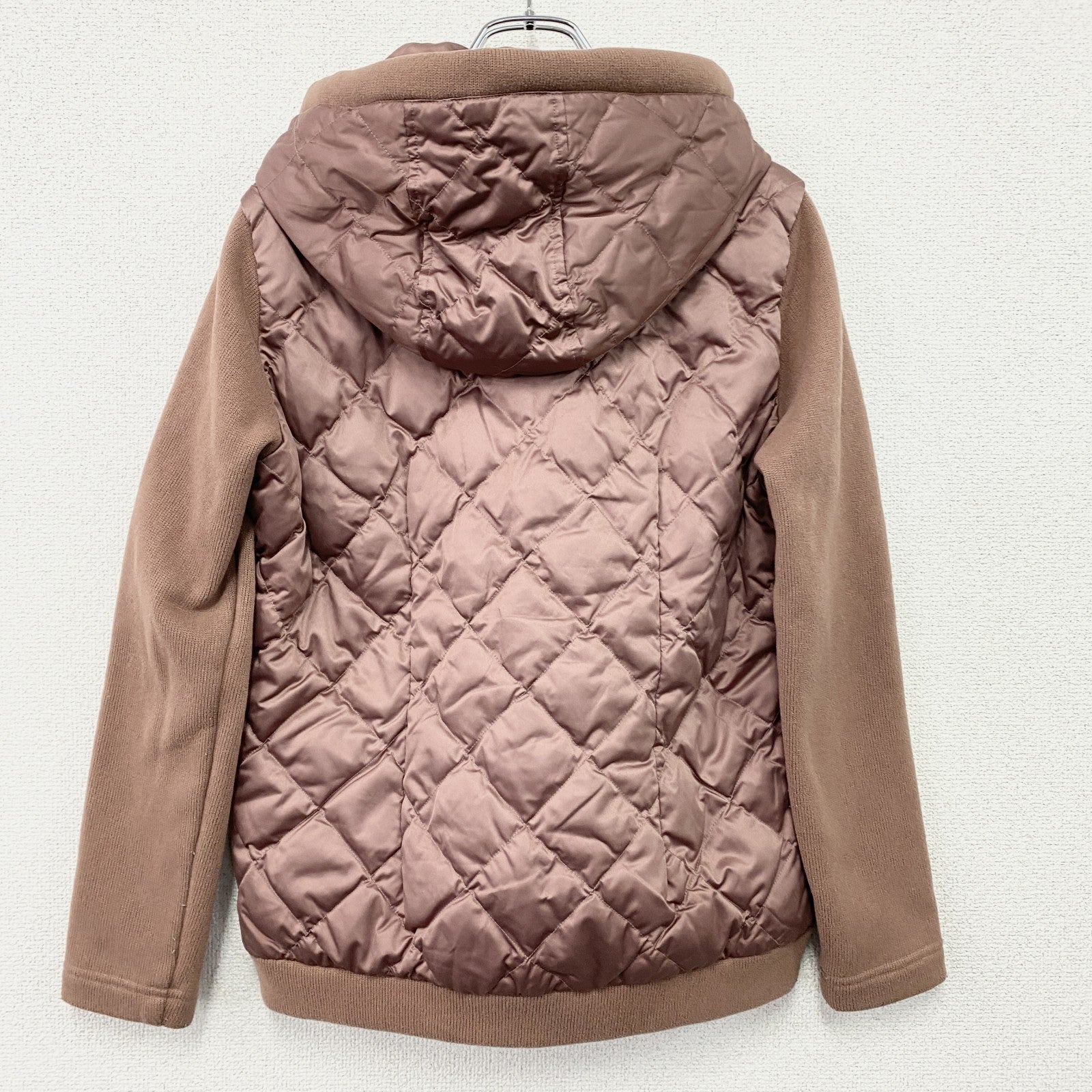 Eddie Bauer　エディーバウアー　フルジップダウンジャケット　ダウン100％　ニット切替　ピンク　Mサイズ