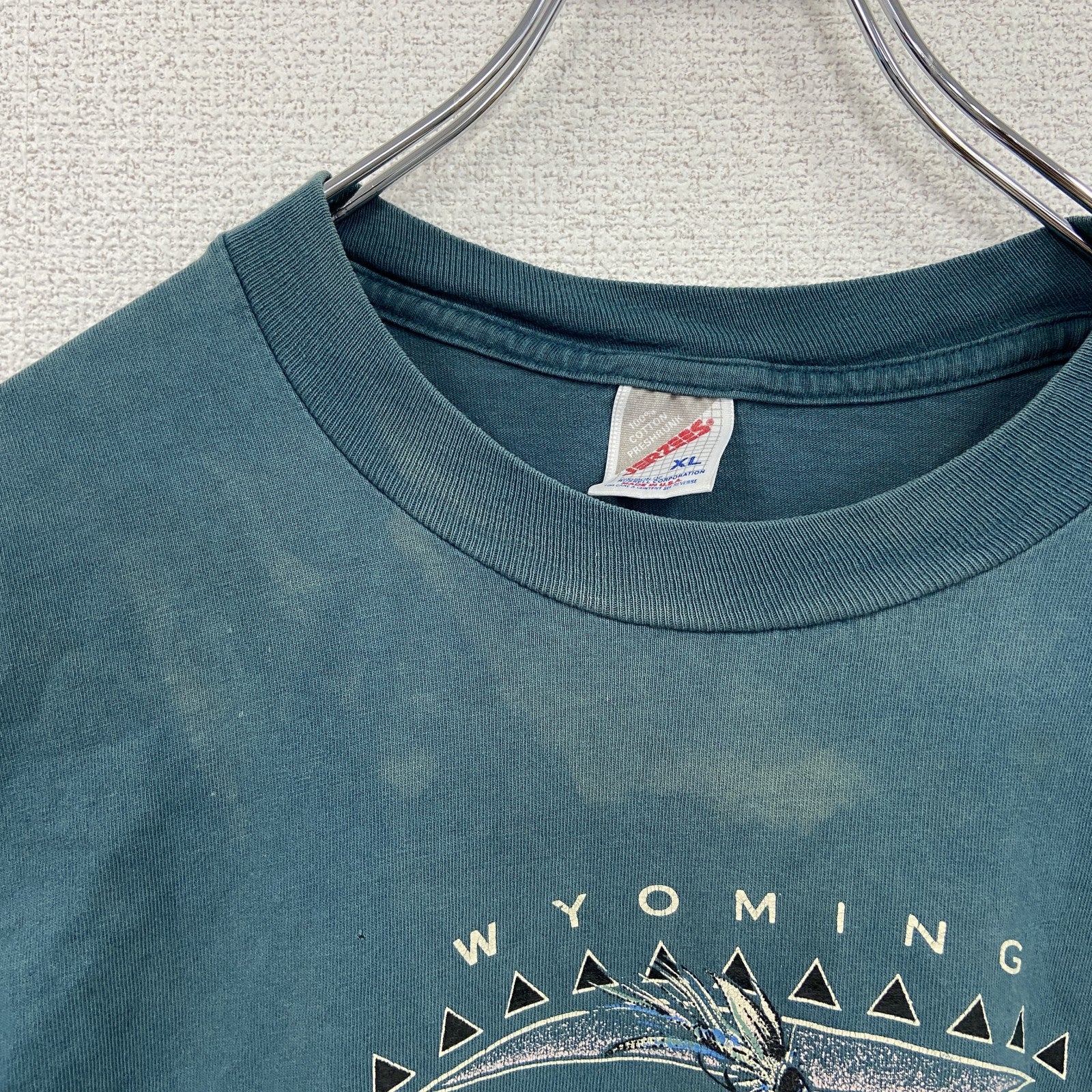 ～90s　JERZEES　ジャージーズ　半袖プリントTシャツ　ヴィンテージ　緑　グリーン　XLサイズ