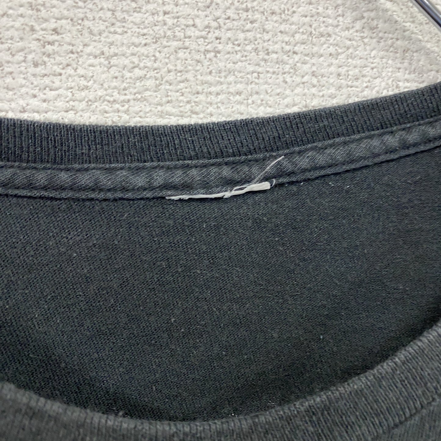 半袖プリントTシャツ　両面プリント　SECURITY　英字プリント　デカロゴ　クルーネック　黒　ブラック