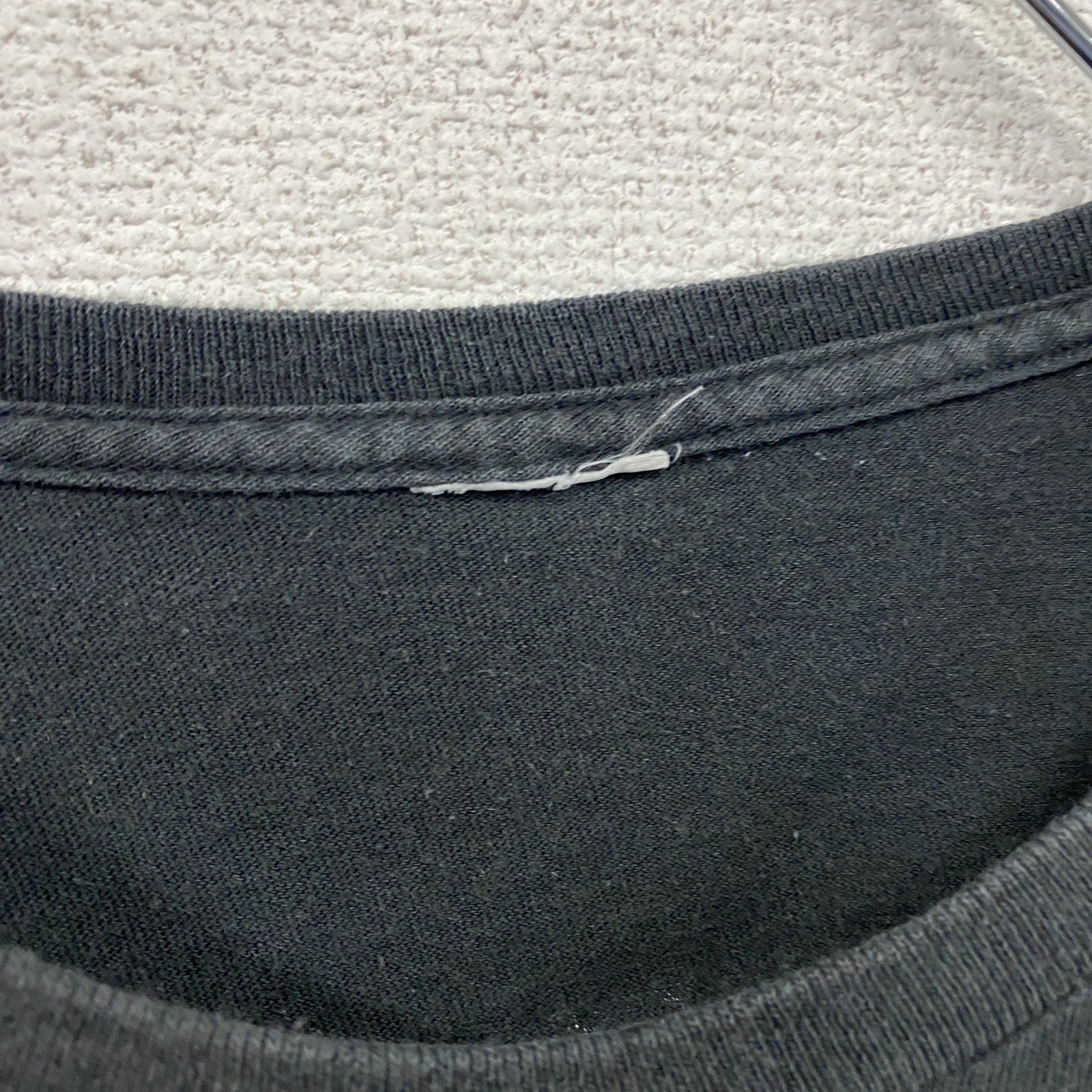 半袖プリントTシャツ　両面プリント　SECURITY　英字プリント　デカロゴ　クルーネック　黒　ブラック