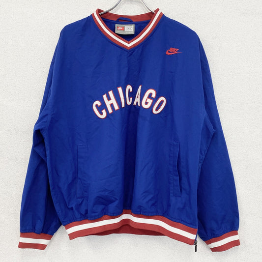 90s　NIKE　ナイキ　シカゴカブス　プルオーバーナイロンジャケット　ヴィンテージ　MLB　青　Lサイズ