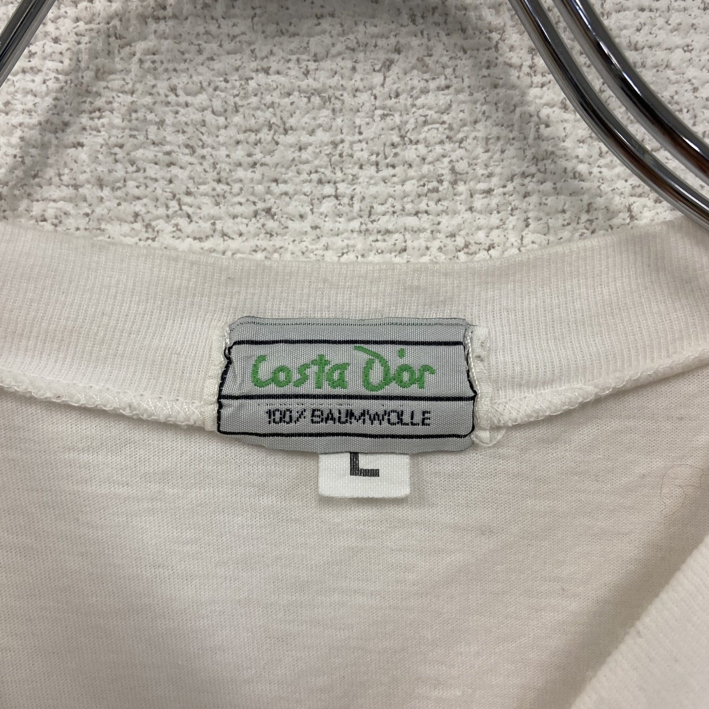 90s～　Costa Dor　半袖Tシャツ　アニマルT　染み込みプリント　ユーロヴィンテージ　白　ホワイト　Lサイズ
