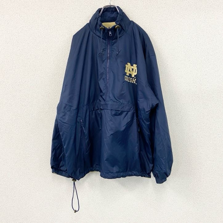～90s　Capital　キャピタル　アノラックパーカー　フリースジャケット　リバーシブル　ネイビー　ベージュ　Lサイズ