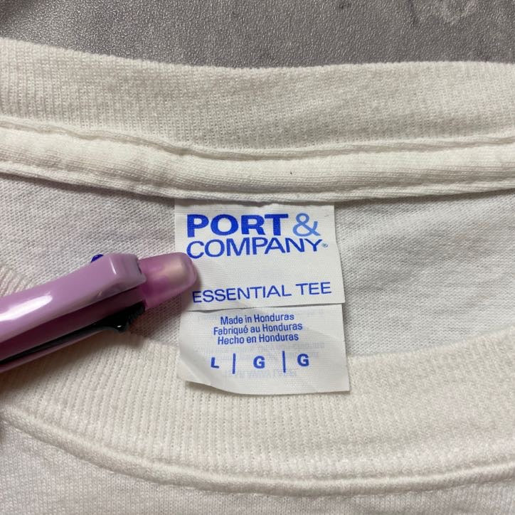 古着 used　MINNESOTA'S RINK RATS　半袖プリントTシャツ　ホワイト　白　アイスホッケー　ネズミ　Lサイズ
