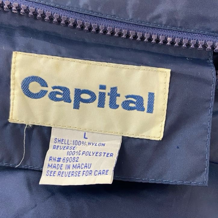 ～90s　Capital　キャピタル　アノラックパーカー　フリースジャケット　リバーシブル　ネイビー　ベージュ　Lサイズ