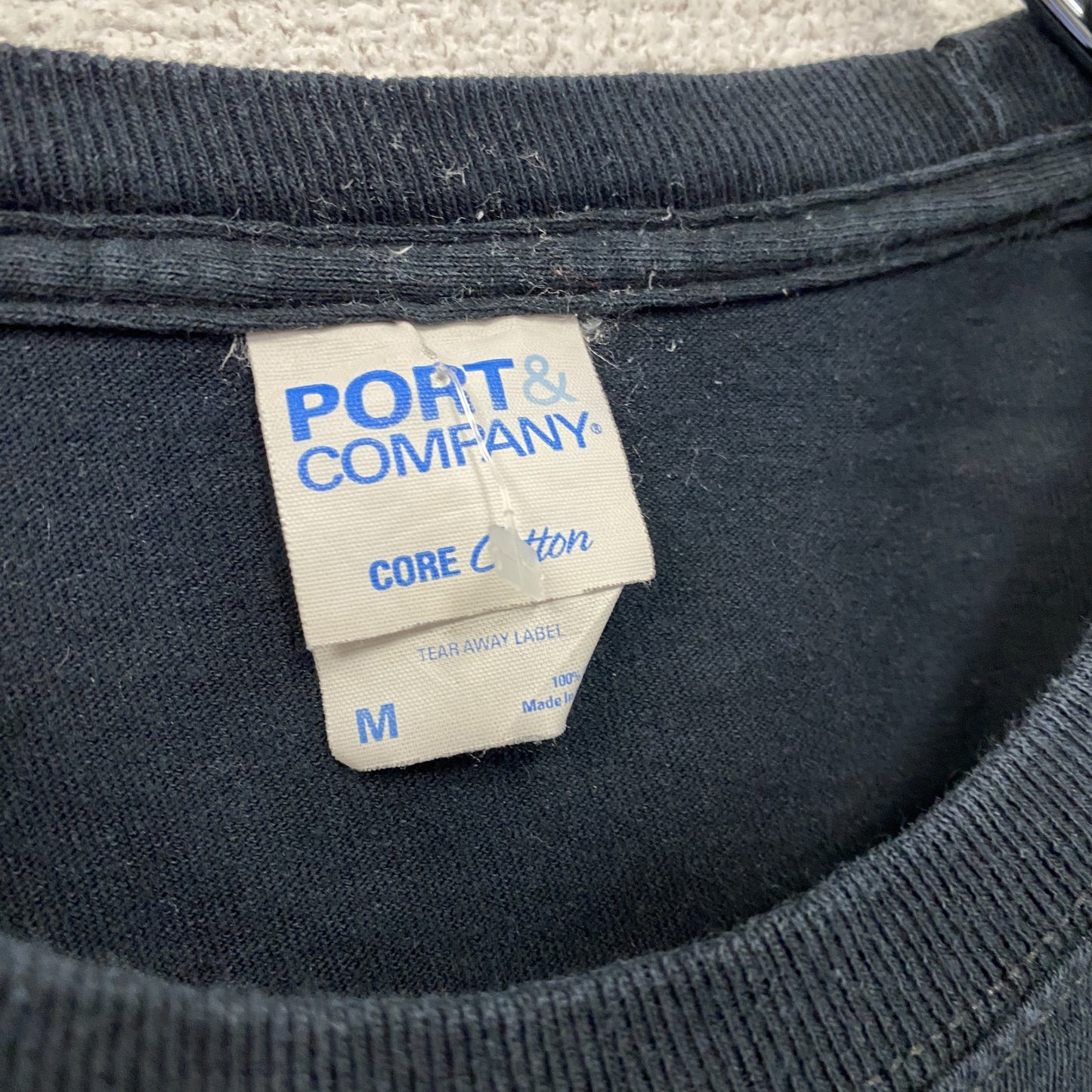 PORT＆COMPANY　半袖プリントメッセージTシャツ　S.W.A.T　英字プリント 　黒　ブラック　Mサイズ