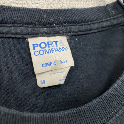 PORT＆COMPANY　半袖プリントメッセージTシャツ　S.W.A.T　英字プリント 　黒　ブラック　Mサイズ