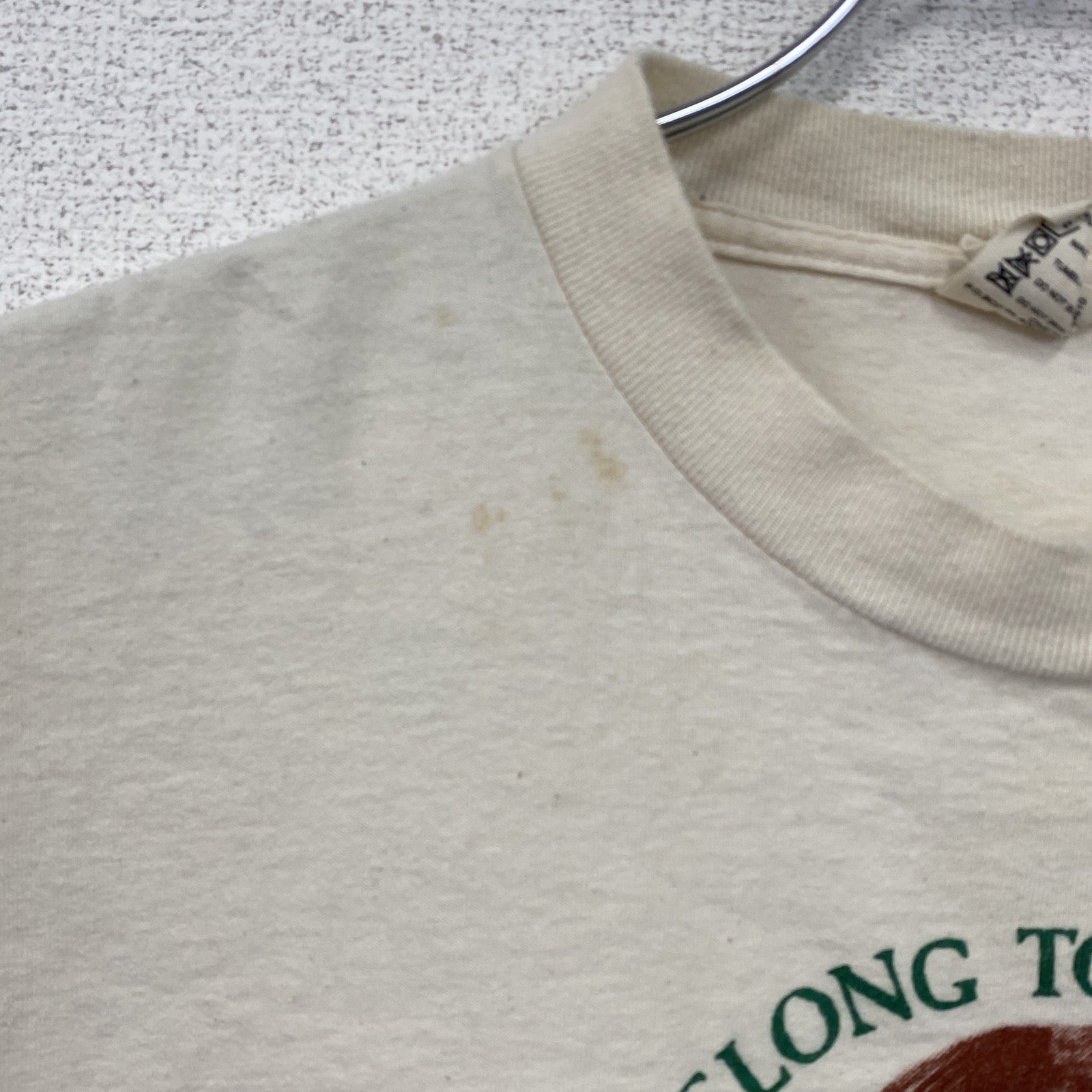 90s　ONEITA　半袖プリントTシャツ　ヴィンテージ　シングルステッチ　POWER-T　白　ホワイト　Lサイズ