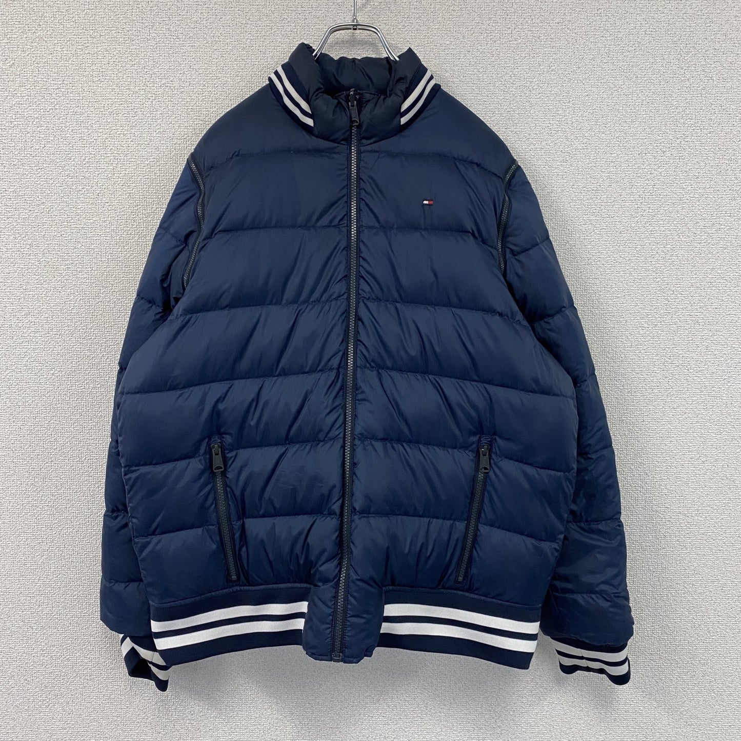 TOMMY HILFIGER　トミーヒルフィガー　リバーシブルダウンジャケット　ダウン85％　紺　ネイビー　XLサイズ