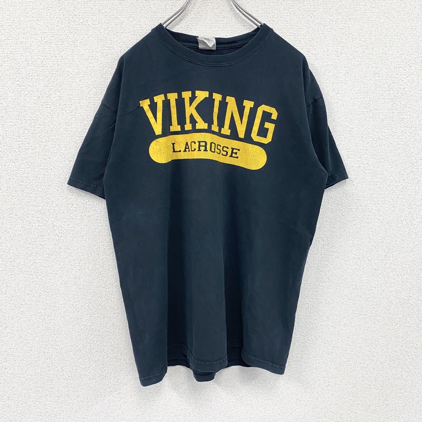 00s　GILDAN　ギルダン　半袖プリントTシャツ　VIKING　ヴィンテージ　紺　ネイビー　Lサイズ
