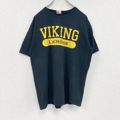 00s　GILDAN　ギルダン　半袖プリントTシャツ　VIKING　ヴィンテージ　紺　ネイビー　Lサイズ