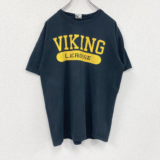 00s　GILDAN　ギルダン　半袖プリントTシャツ　VIKING　ヴィンテージ　紺　ネイビー　Lサイズ