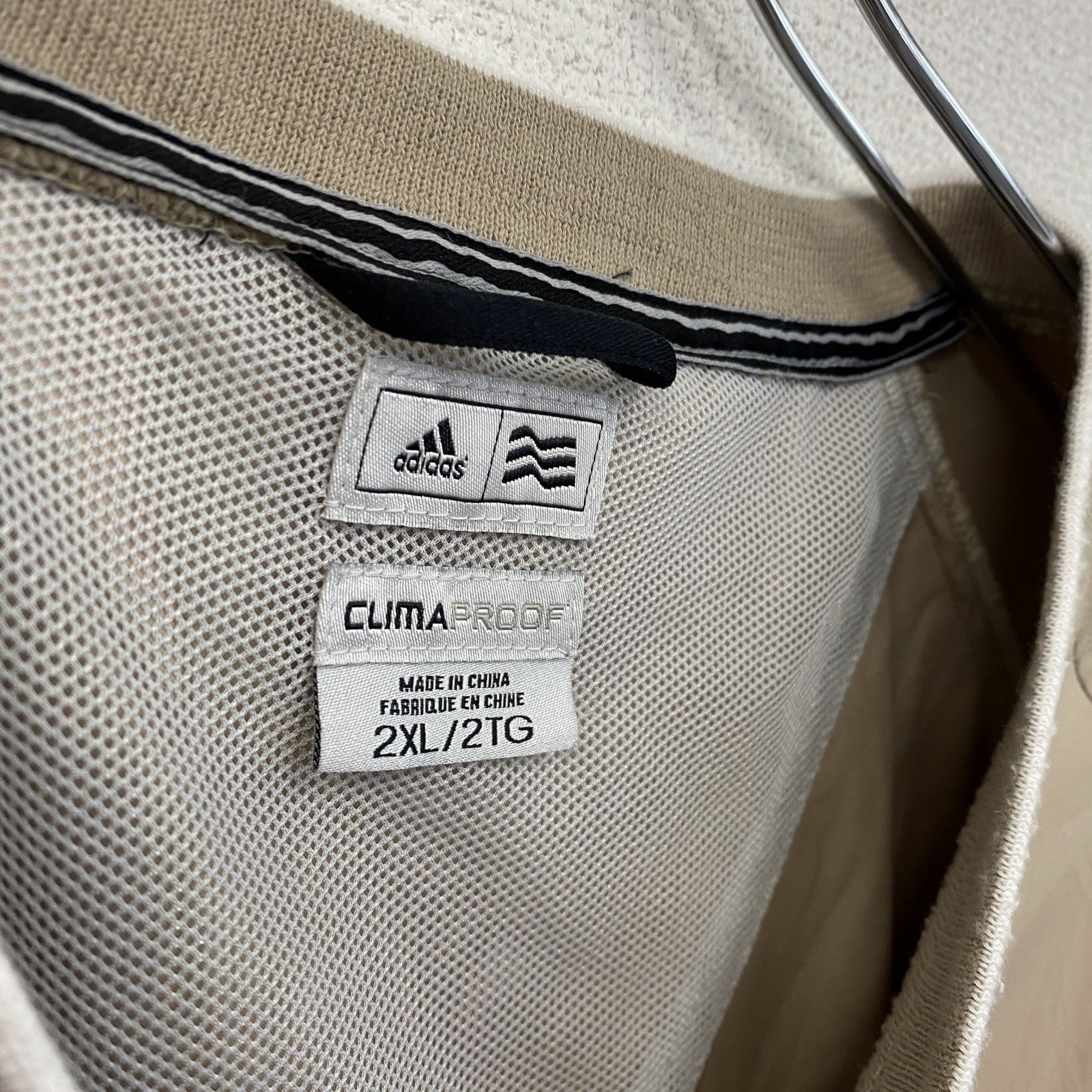 adidas　アディダス　CLIMA PROOF　ナイロンジャケット　プルオーバー　ベージュ　2XLサイズ