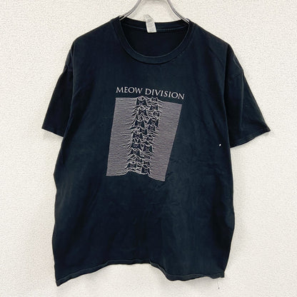 MEOW DIVISION　半袖プリントTシャツ　パロディT　JOY DIVISION　黒　ブラック　2XLサイズ