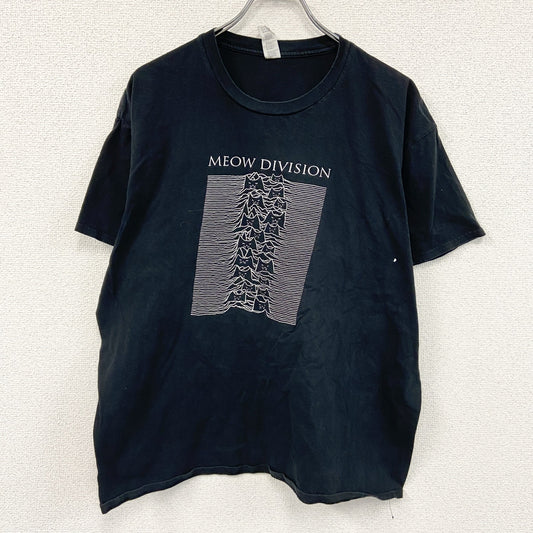 MEOW DIVISION　半袖プリントTシャツ　パロディT　JOY DIVISION　黒　ブラック　2XLサイズ