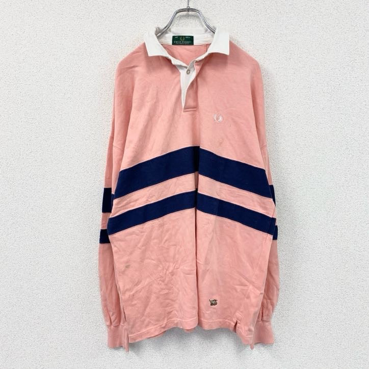 FRED PERRY　フレッドペリー　長袖ラガーシャツ　ピンク　40サイズ