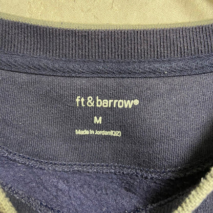 古着 used　grandma　長袖刺繍スウェット　トレーナー　ネイビー　紺　レトロデザイン　クルーネック　Mサイズ