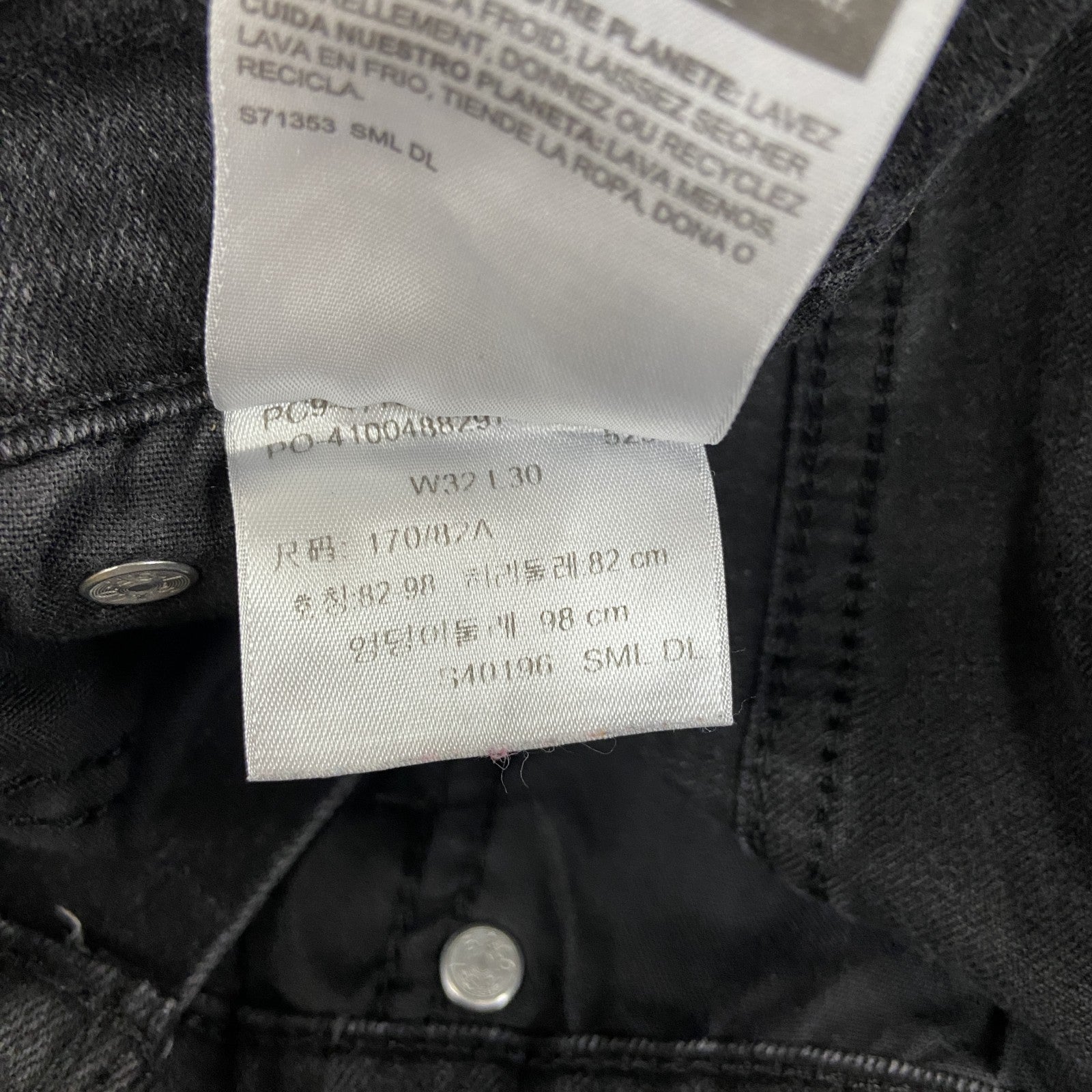 Levi’s　リーバイス　DENIZEN　ブラックデニムパンツ/ジーンズ　ジップフライ　黒　ブラック　W32サイズ