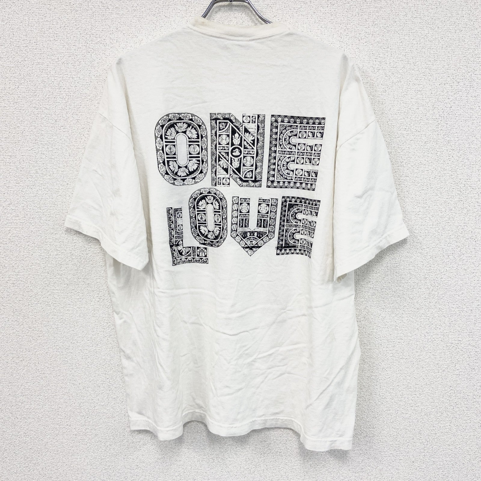 90s　BNK　ONE LOVE　レゲエ　半袖両面プリントTシャツ　ヴィンテージ　白　ホワイト　2XLサイズ