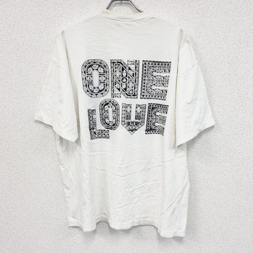 90s　BNK　ONE LOVE　レゲエ　半袖両面プリントTシャツ　ヴィンテージ　白　ホワイト　2XLサイズ
