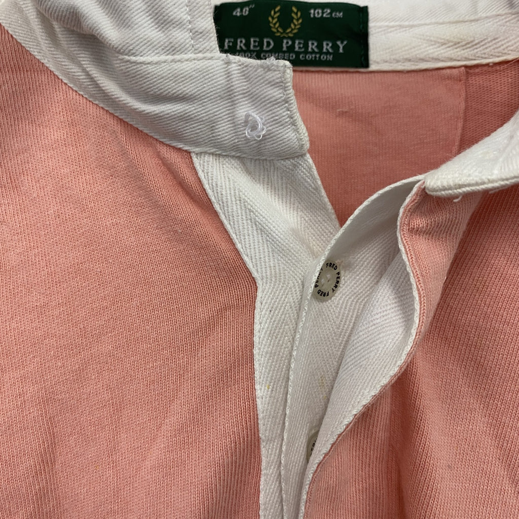 FRED PERRY　フレッドペリー　長袖ラガーシャツ　ピンク　40サイズ