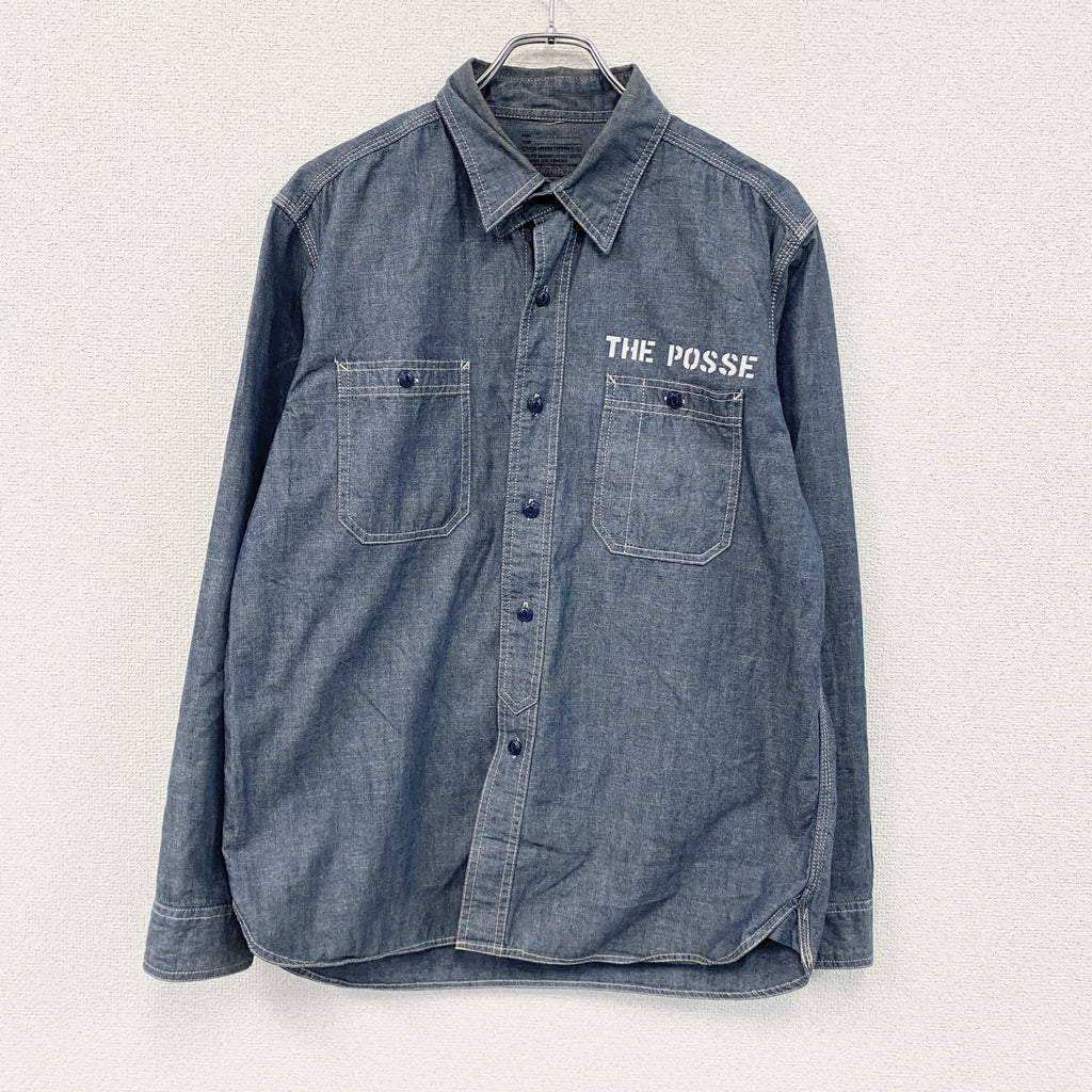 ⅦUNION　セブンユニオン　長袖ワークシャツ　インディゴ　Lサイズ