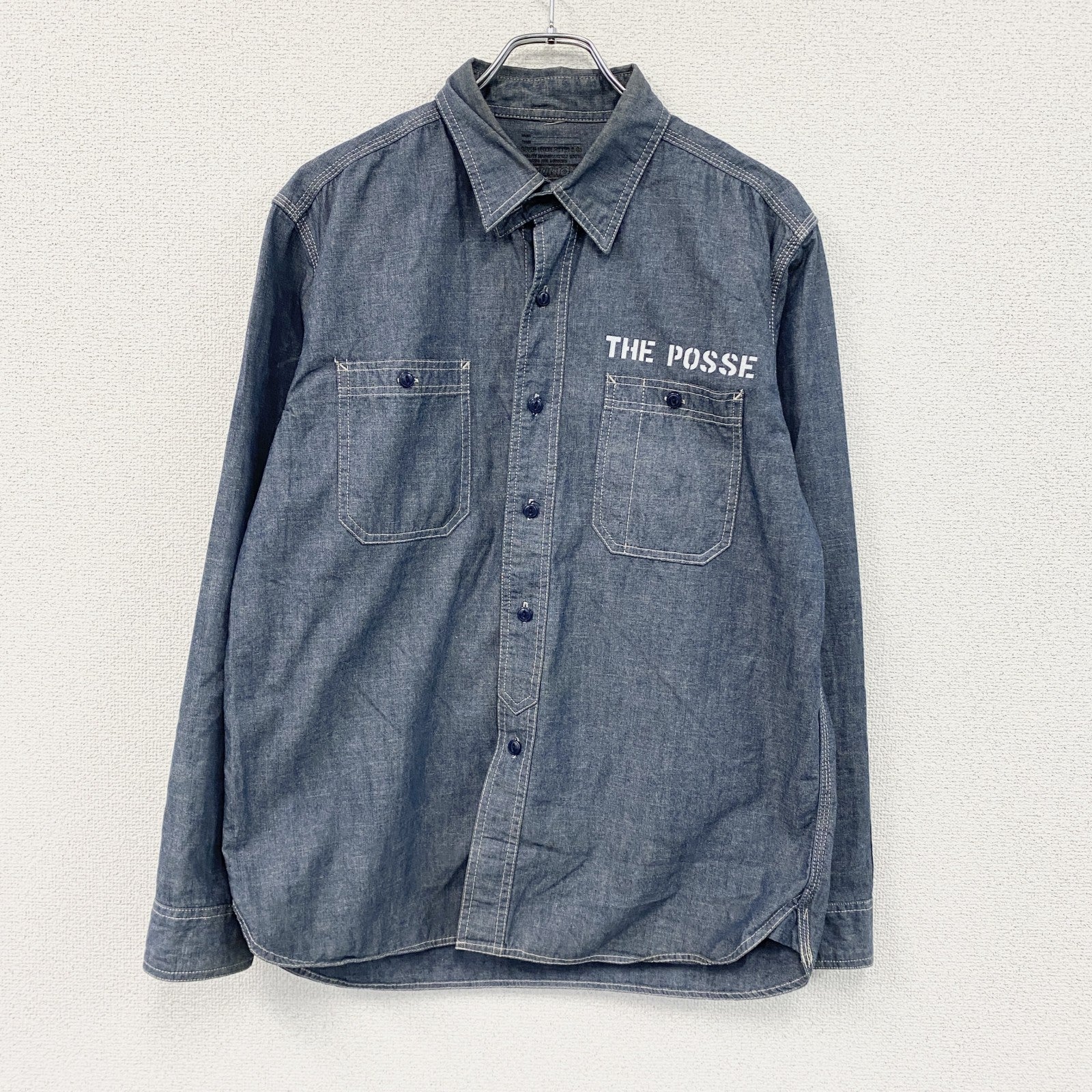 ⅦUNION　セブンユニオン　長袖ワークシャツ　インディゴ　Lサイズ