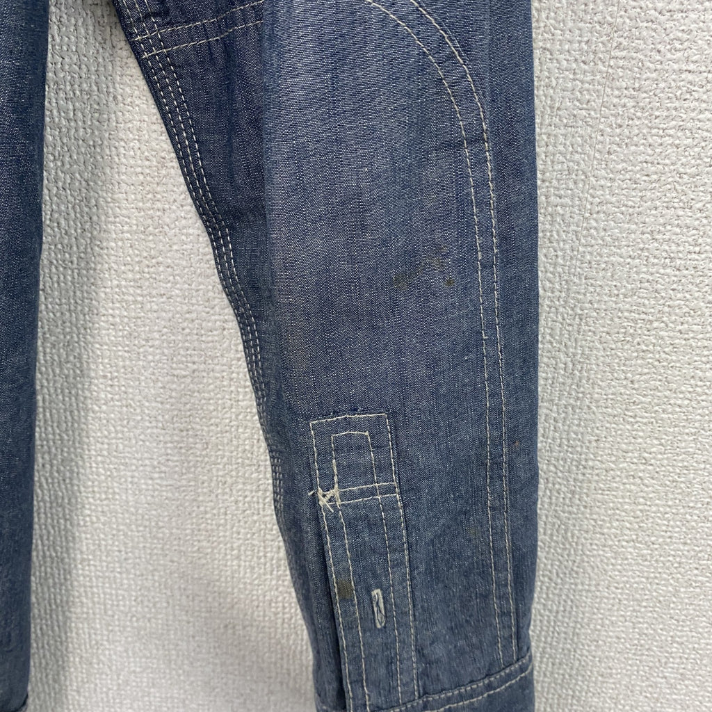 ⅦUNION　セブンユニオン　長袖ワークシャツ　インディゴ　Lサイズ