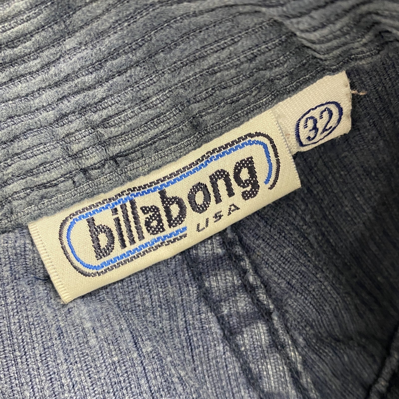 billabong　ビラボン　コーデュロイハーフパンツ/ショートパンツ　ジップフライ　青　ブルー　32サイズ