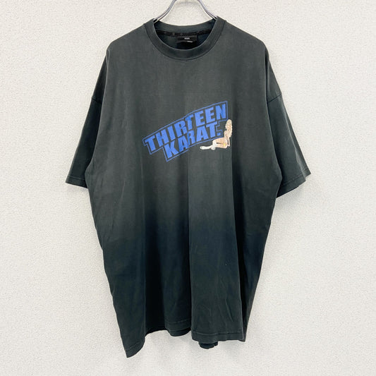 00s　13Karat　半袖プリントTシャツ　デカロゴ　フェード　クルーネック　ヴィンテージ　黒　ブラック　3Xサイズ