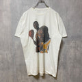 古着 used　NBA　LAKERS レイカーズ　半袖プリントデザインTシャツ　白　ホワイト　バスケ　レトロデザイン　クルーネック