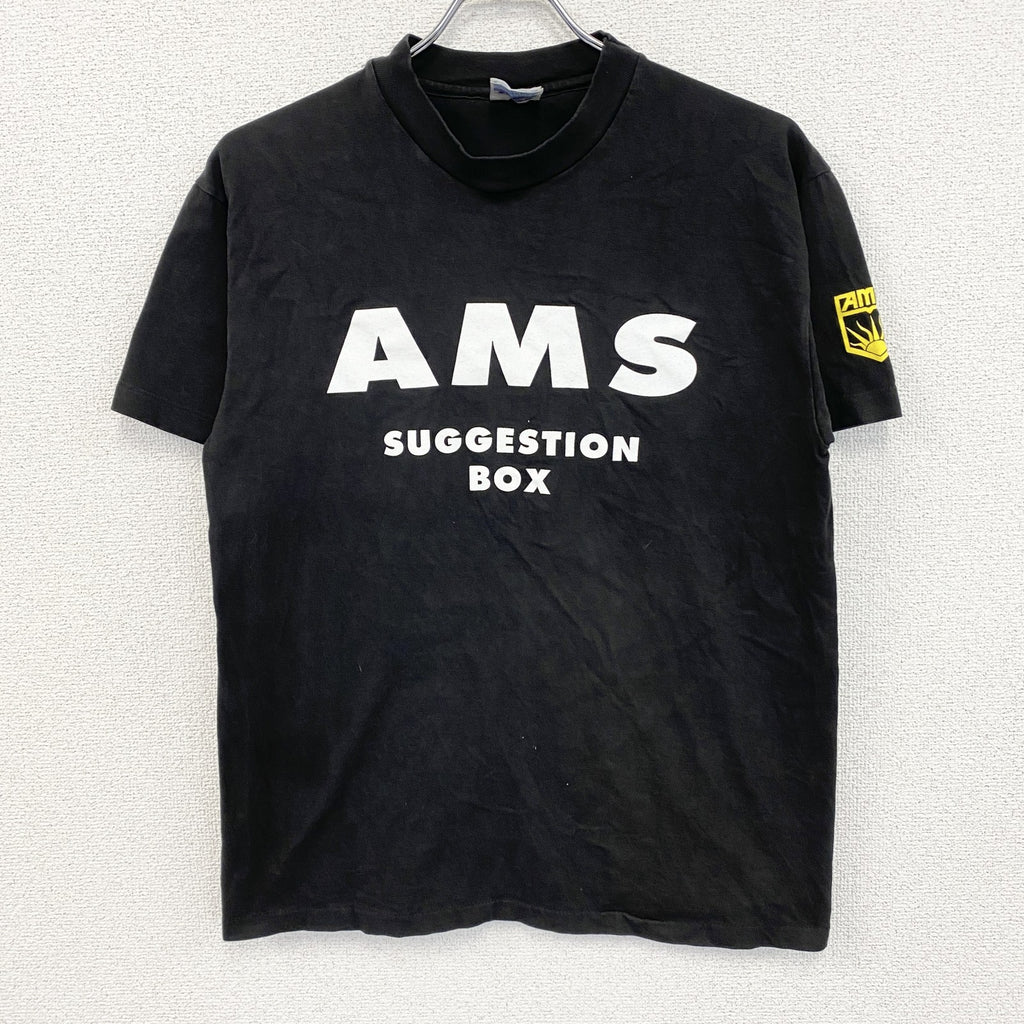 90s～　Hanes　ヘインズ　半袖プリントTシャツ　ヴィンテージ　シングルステッチ　黒　ブラック　Mサイズ
