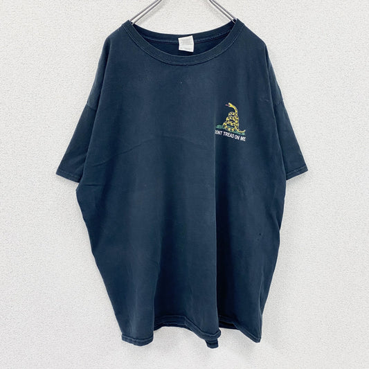 00s　GILDAN　ギルダン　半袖Tシャツ　DON'T TREAD ON ME　ガズデン旗　黒　ブラック　2XLサイズ