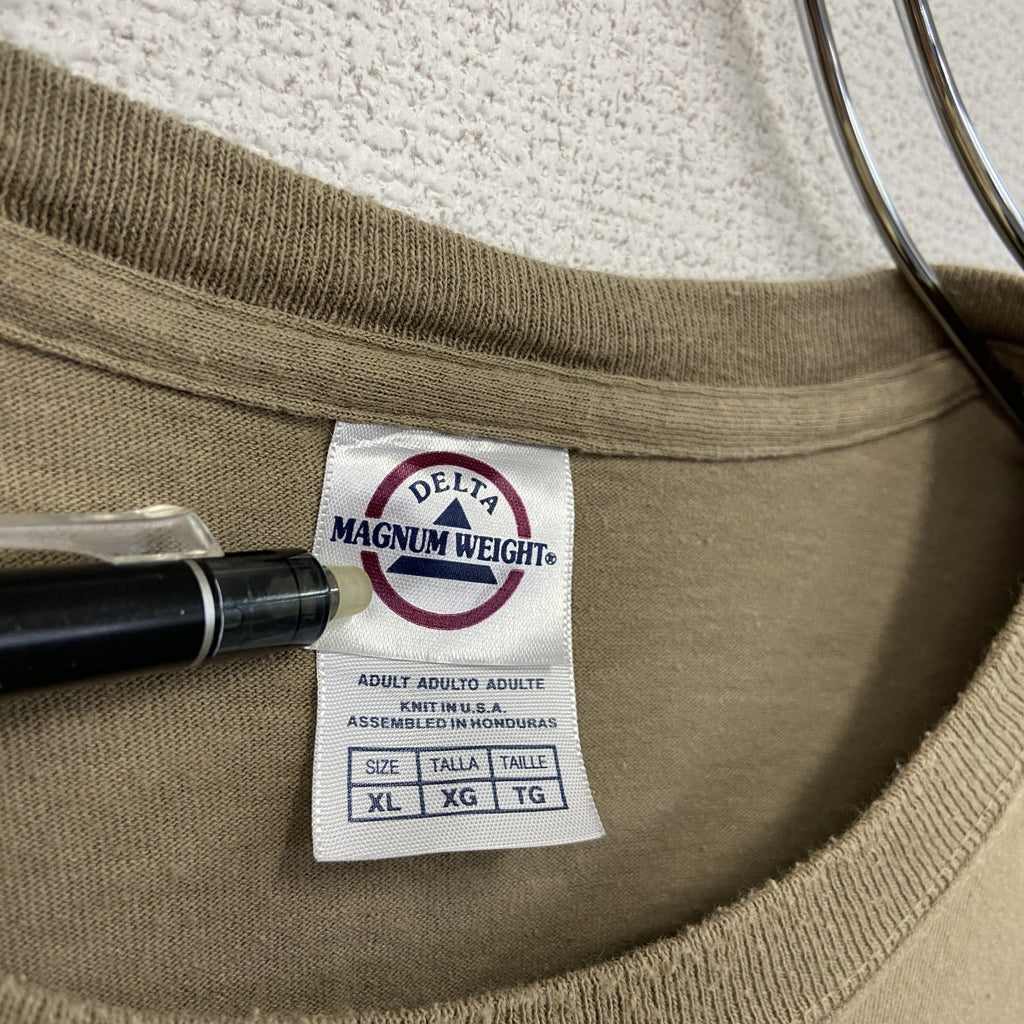 00s　DELTA　MAGUNUM WEIGHT　デルタ　長袖プリントTシャツ　ベージュ　XLサイズ