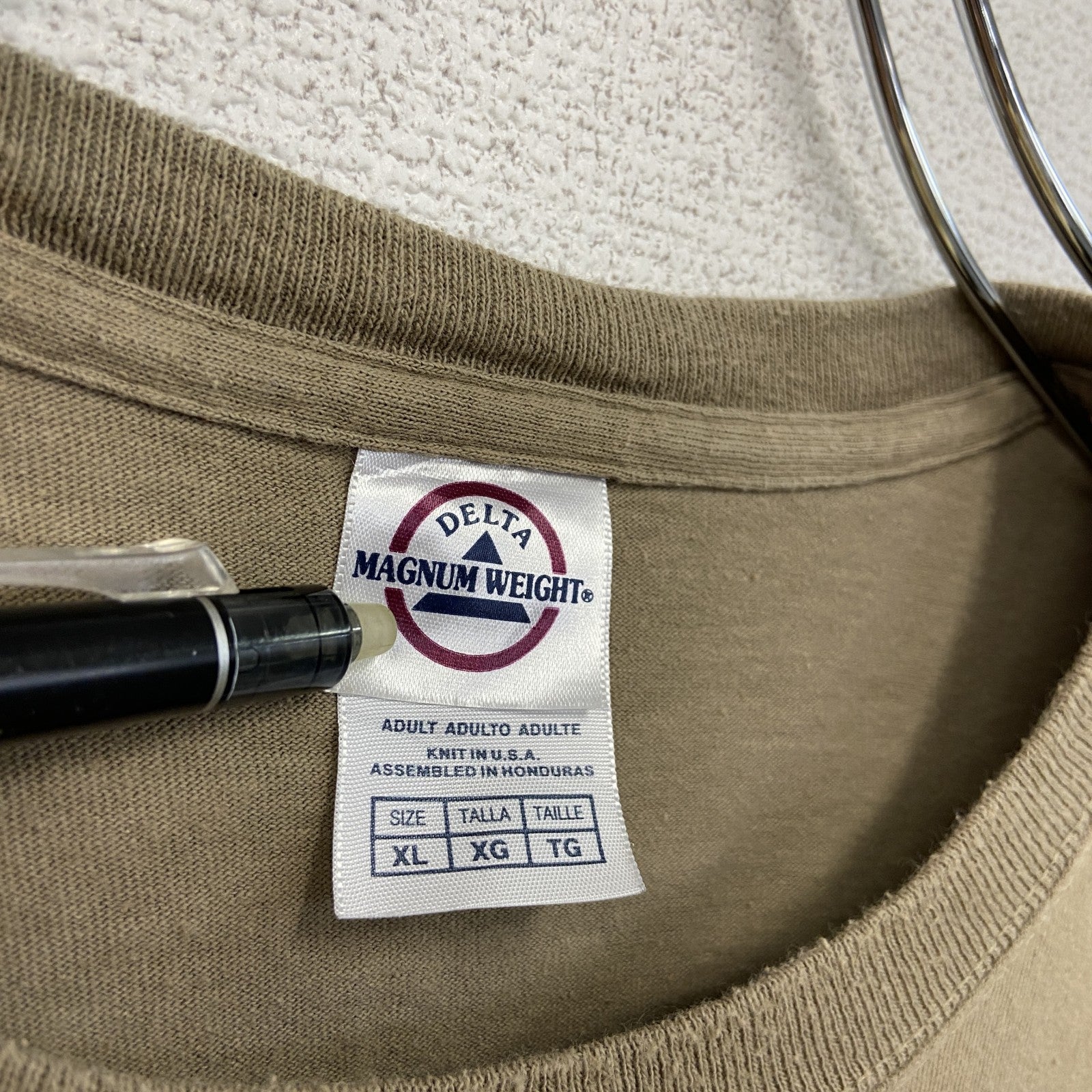 00s　DELTA　MAGUNUM WEIGHT　デルタ　長袖プリントTシャツ　ベージュ　XLサイズ