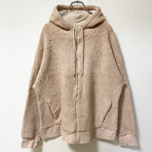 古着 used　C9 Champion チャンピオン　長袖フリースジャケット　フルジップパーカー　薄ピンク　Lサイズ