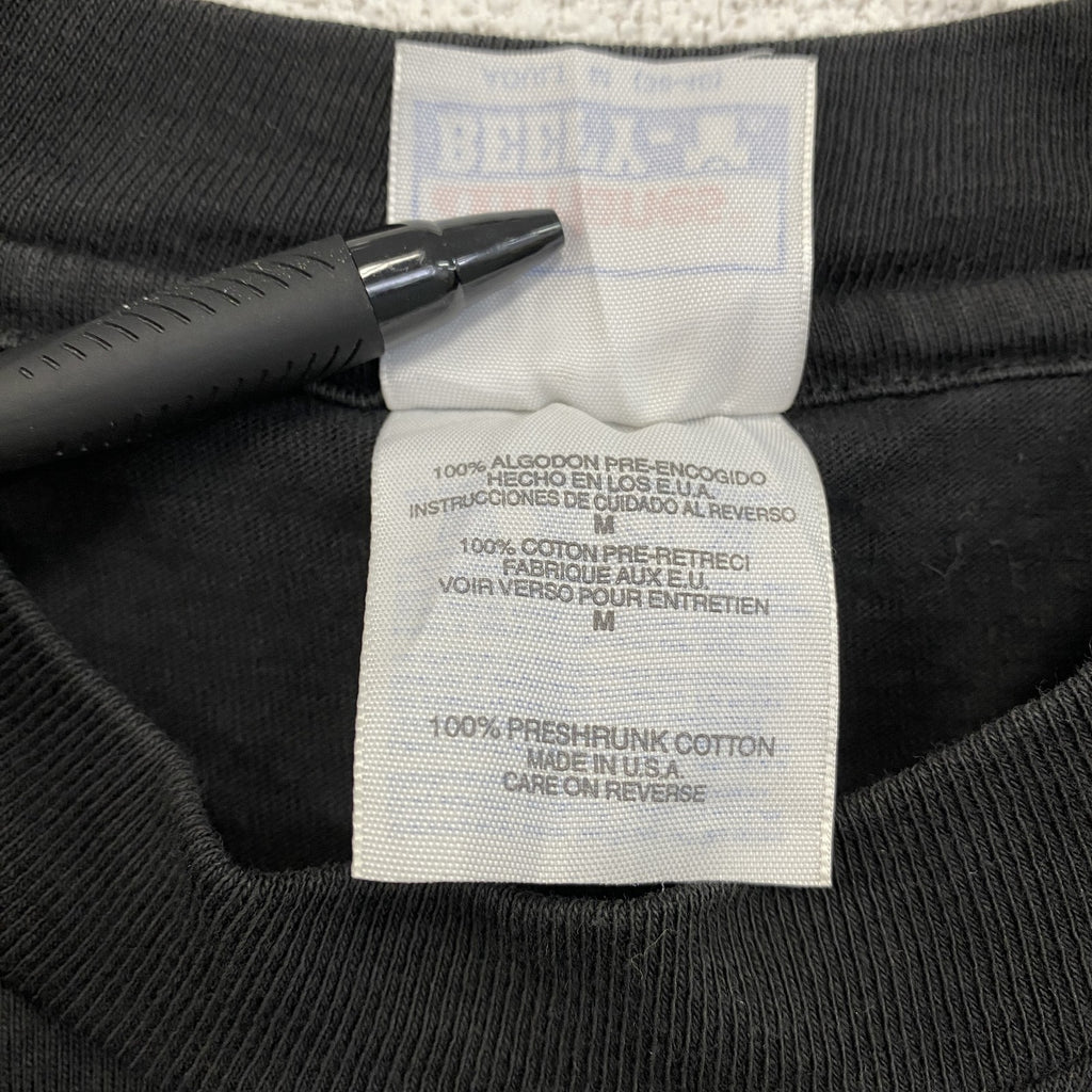 90s～　Hanes　ヘインズ　半袖プリントTシャツ　ヴィンテージ　シングルステッチ　黒　ブラック　Mサイズ