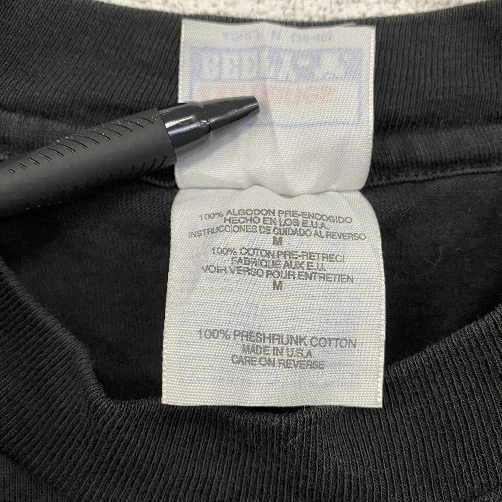 90s～　Hanes　ヘインズ　半袖プリントTシャツ　ヴィンテージ　シングルステッチ　黒　ブラック　Mサイズ