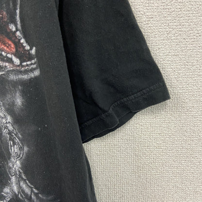 ～00s　SPIRAL　半袖Tシャツ　アニマルT　Wolf　オオカミ　ヴィンテージ　黒　ブラック　2XLサイズ