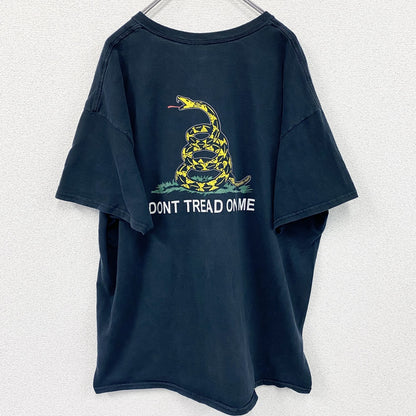 00s　GILDAN　ギルダン　半袖Tシャツ　DON'T TREAD ON ME　ガズデン旗　黒　ブラック　2XLサイズ