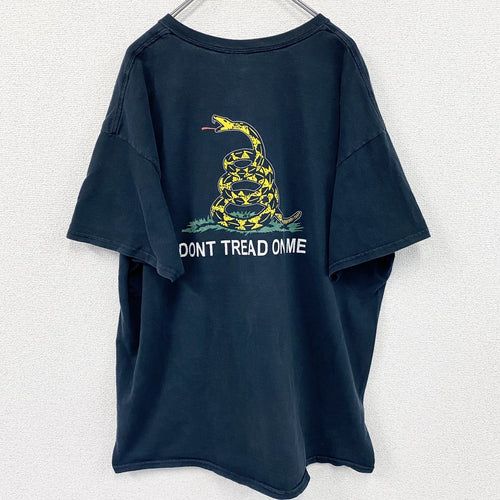00s　GILDAN　ギルダン　半袖Tシャツ　DON'T TREAD ON ME　ガズデン旗　黒　ブラック　2XLサイズ