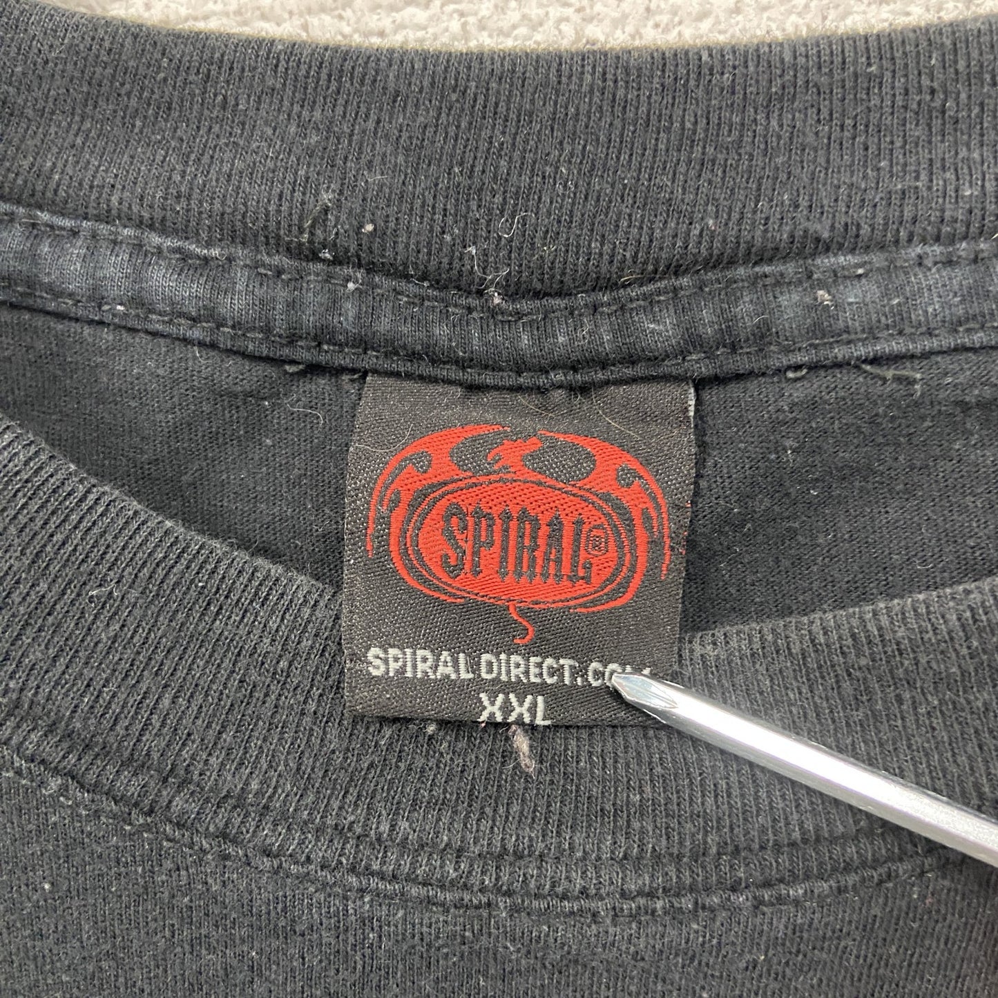 ～00s　SPIRAL　半袖Tシャツ　アニマルT　Wolf　オオカミ　ヴィンテージ　黒　ブラック　2XLサイズ