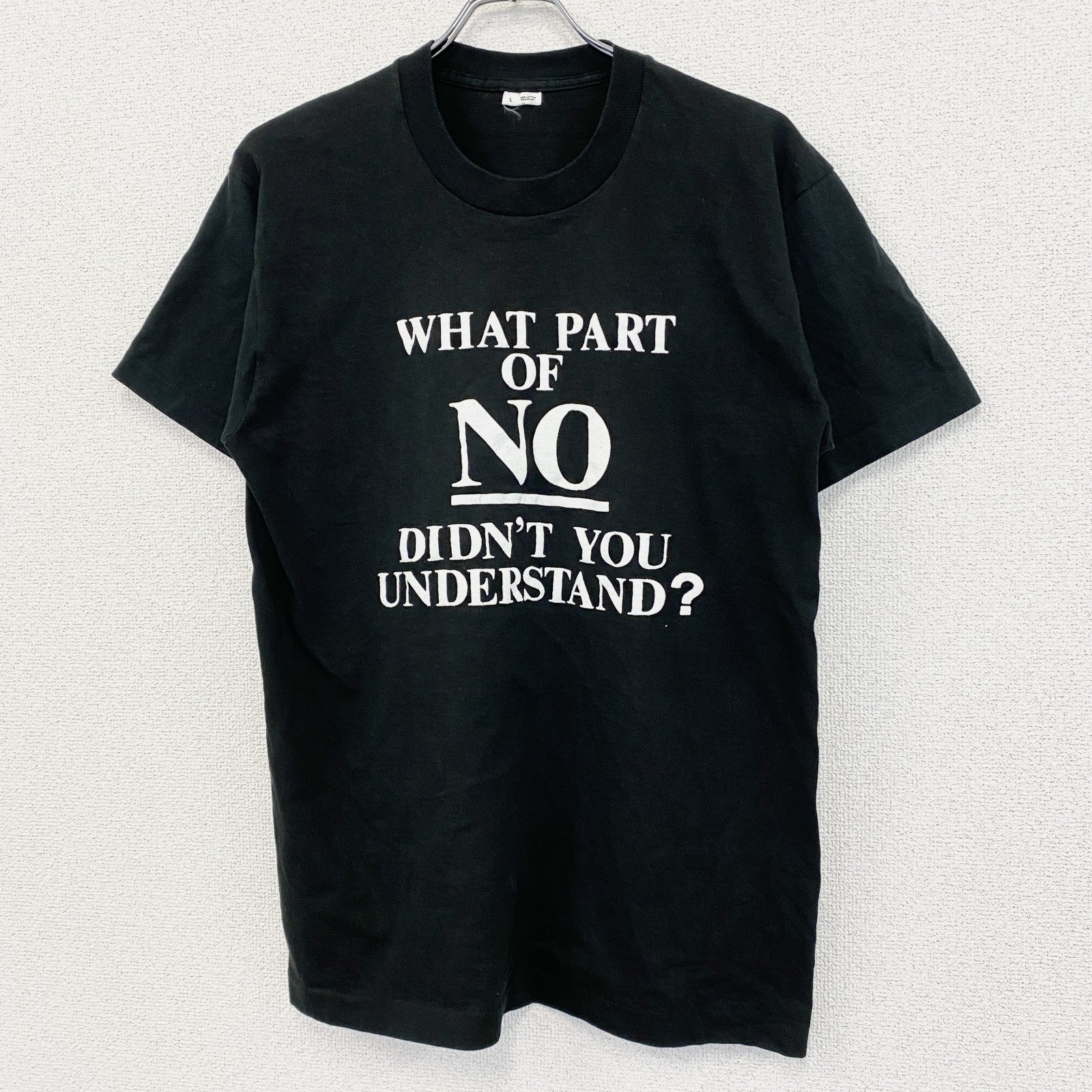 90s　半袖プリントTシャツ　ヴィンテージ　シングルステッチ　黒　ブラック　Lサイズ