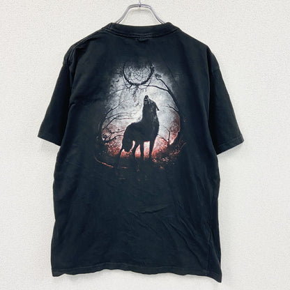 ～00s　SPIRAL　半袖Tシャツ　アニマルT　Wolf　オオカミ　ヴィンテージ　黒　ブラック　2XLサイズ