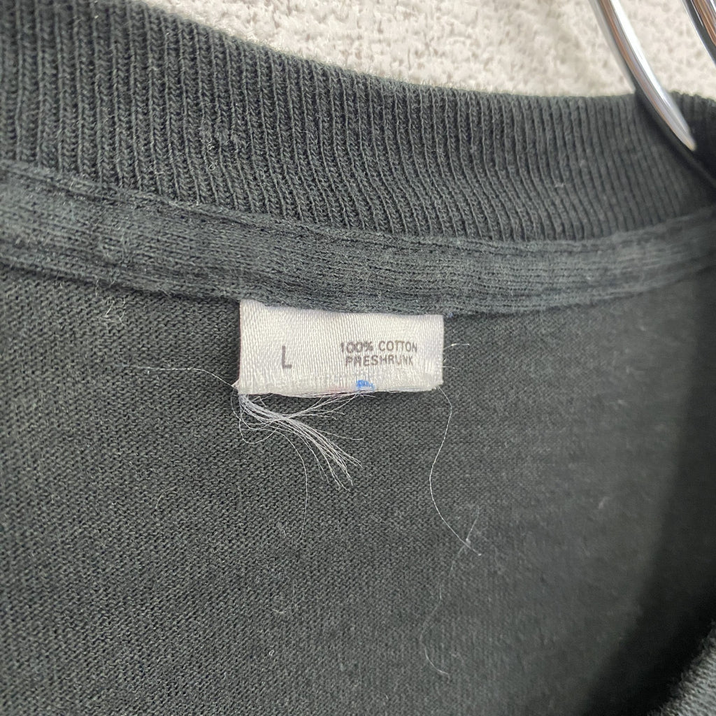 90s　半袖プリントTシャツ　ヴィンテージ　シングルステッチ　黒　ブラック　Lサイズ