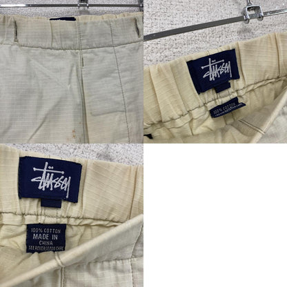 90s　OLD STUSSY　オールドステューシー　ハーフパンツ　ヴィンテージ　アイボリー
