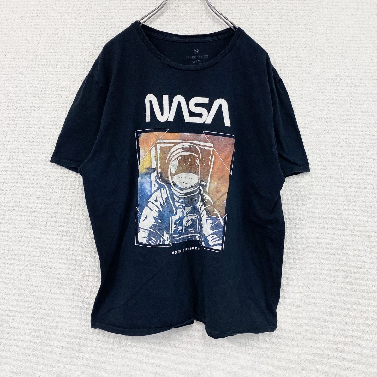 HYPER SPACE　ハイパースペース　NASA　半袖プリントTシャツ　企業T　黒　ブラック　XLサイズ