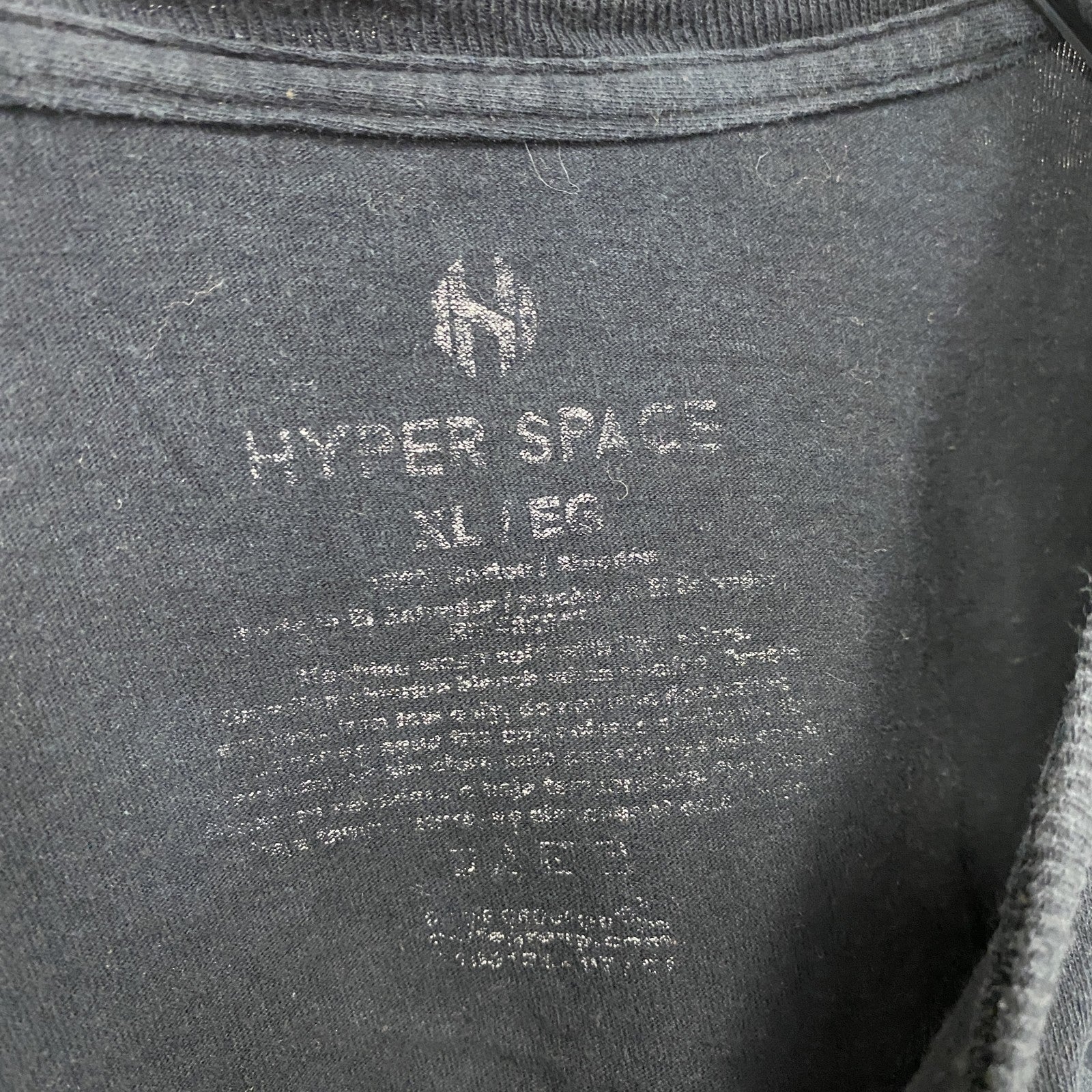 HYPER SPACE　ハイパースペース　NASA　半袖プリントTシャツ　企業T　黒　ブラック　XLサイズ