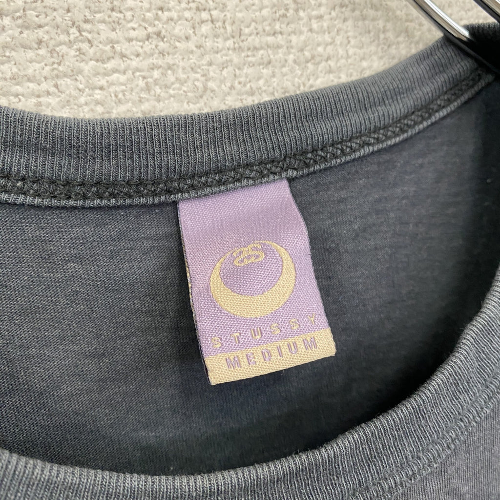 STUSSY　ステューシー　半袖プリントTシャツ　ピチT　黒　ブラック　Mサイズ