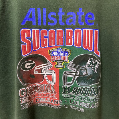 古着 used　SUGAR BOWL　アメフト　半袖カレッジプリントTシャツ　グリーン　クルーネック　スポーツ　ビックシルエット